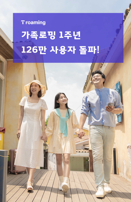 모델들이 '가족로밍'을 홍보하고 있다. SKT 제공